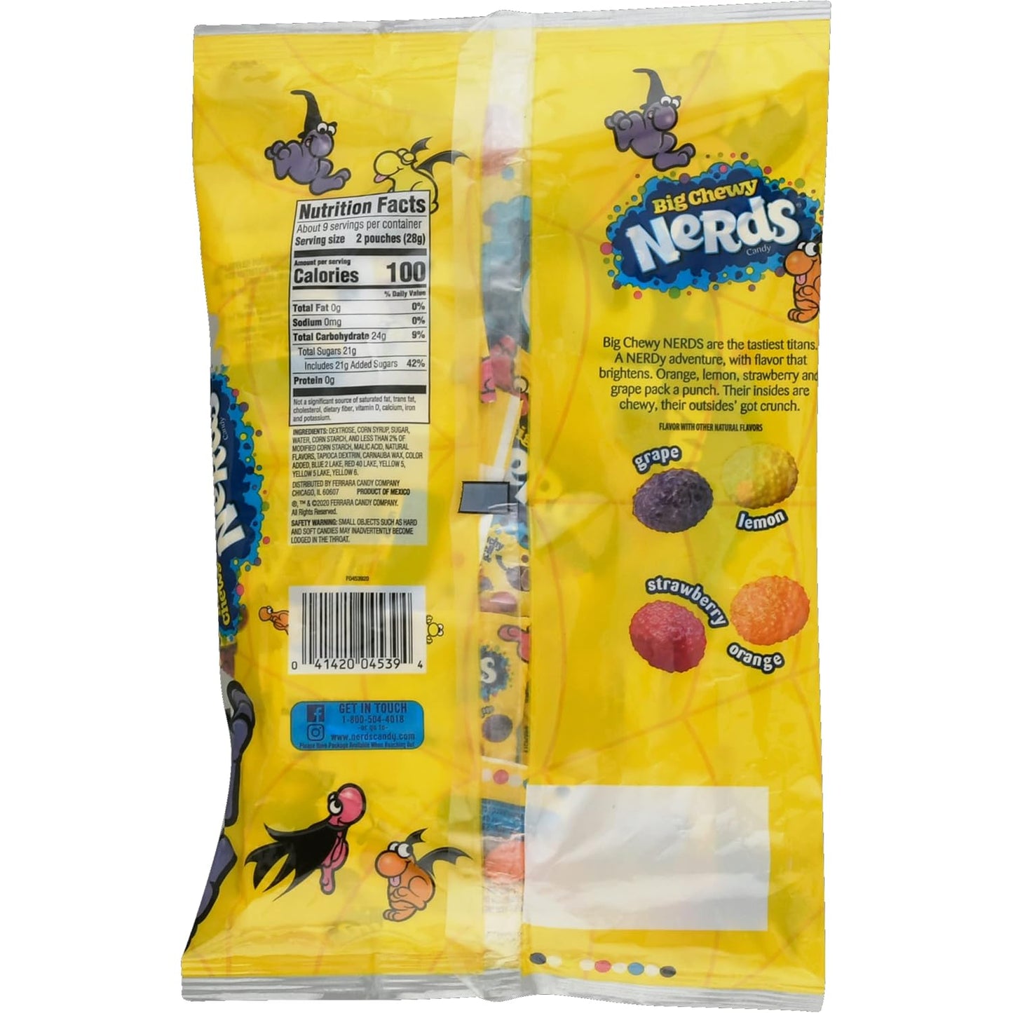 Big Chewy Nerds, Halloween Treat Size Pouches, 9oz