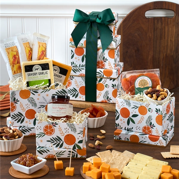 Cheese and Cracker Autumn Halloween Gift Tower