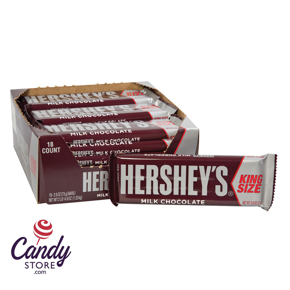 King Size Hershey's Milk Chocolate Bars - 18ct CandyStore.com